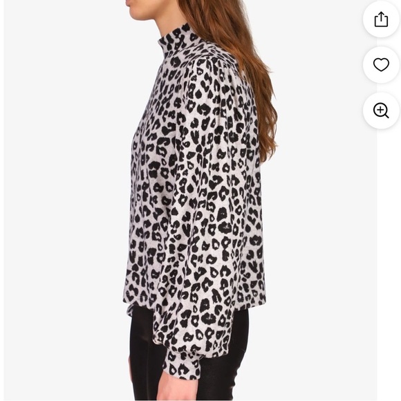 Sanctuary NITE SPOTS For Keeps Long Balloon Sleeve Mock Neck Top - Leopard Print - Picture 12 of 12